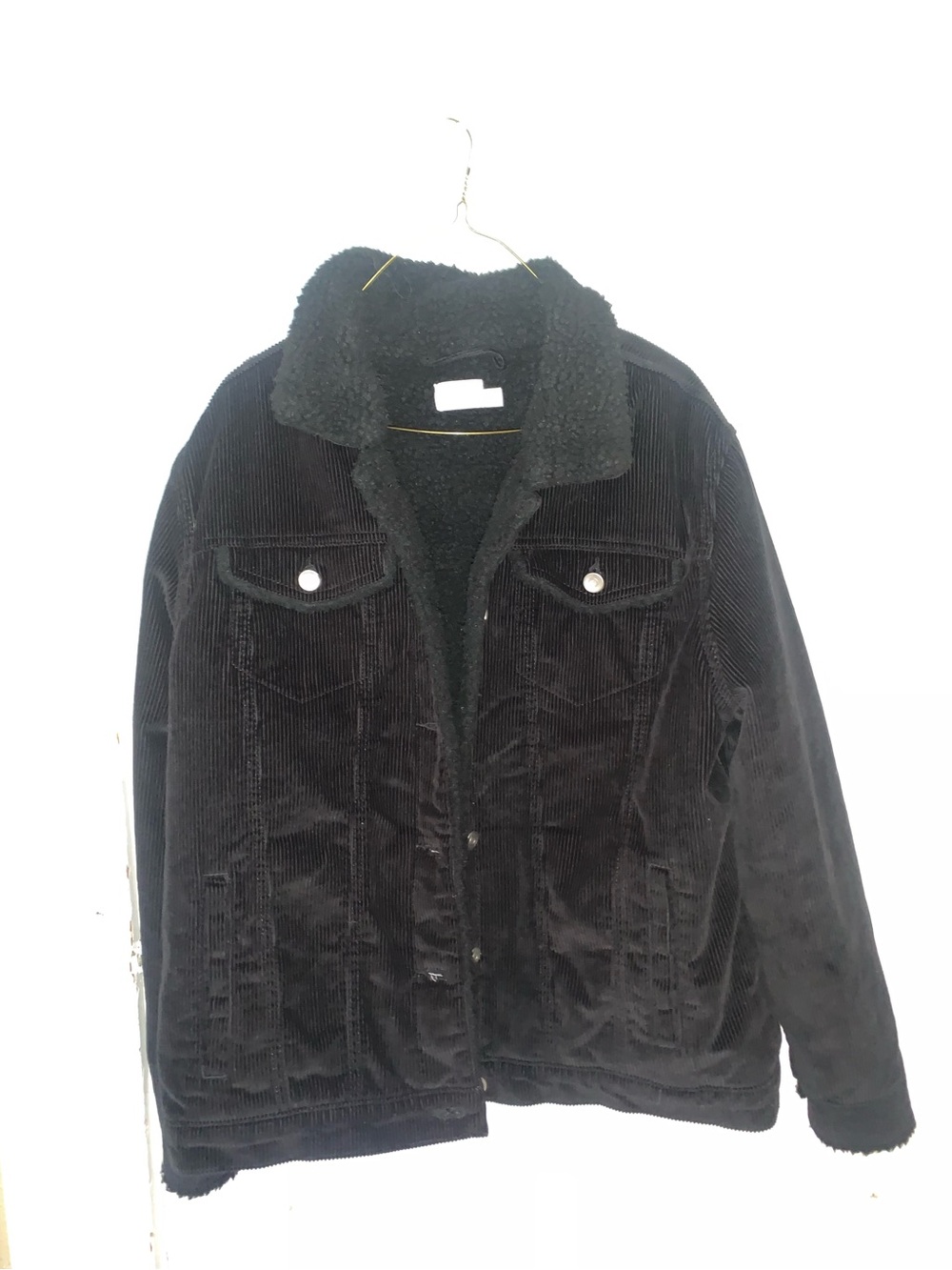 Black Corduroy Sherpa Jacket